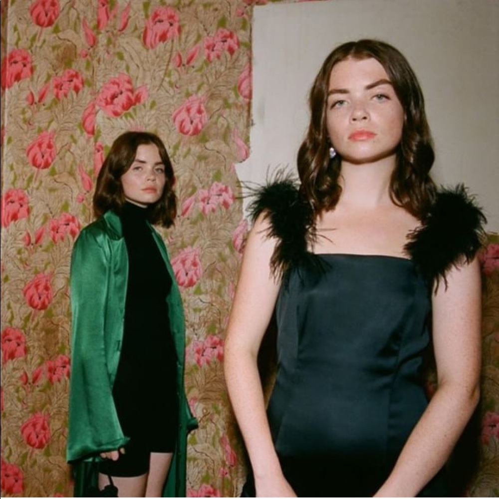 Staud romy feather dress, little black dress